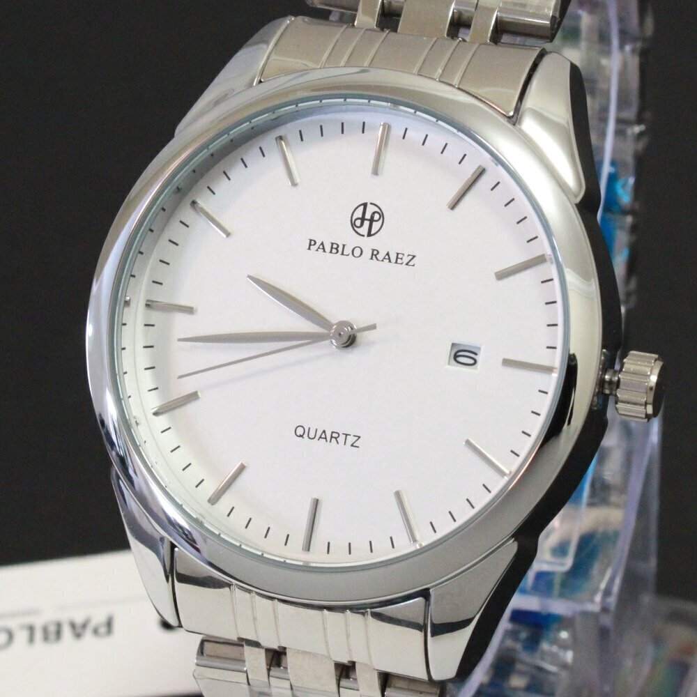 Men's Casual Fashion Watch Silver Tone Butterfly Clasp 40mm - Picture 10 of 13